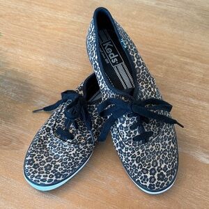 Keds Women's Sneakers with Leopard Pattern - Black and Tan